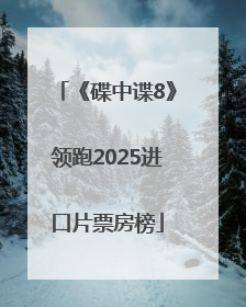 《碟中谍8》领跑2025进口片票房榜