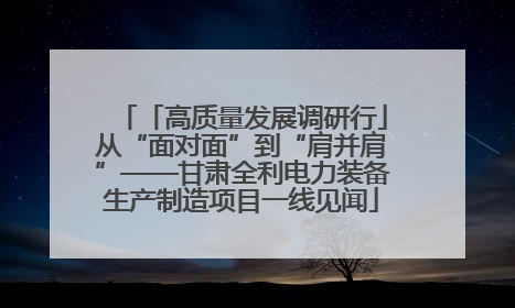「高质量发展调研行」从“面对面”到“肩并肩”——甘肃全利电力装备生产制造项目一线见闻
