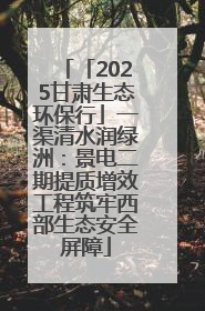 「2025甘肃生态环保行」一渠清水润绿洲：景电二期提质增效工程筑牢西部生态安全屏障