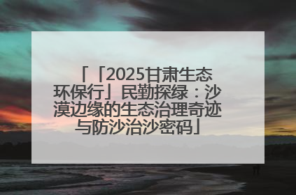 「2025甘肃生态环保行」民勤探绿：沙漠边缘的生态治理奇迹与防沙治沙密码