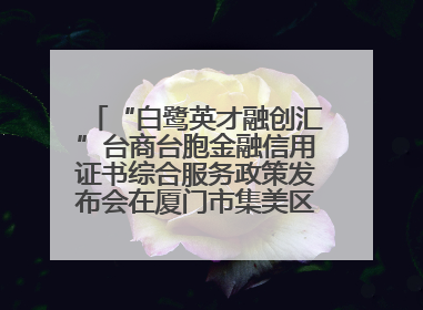 “白鹭英才融创汇”台商台胞金融信用证书综合服务政策发布会在厦门市集美区成功举办