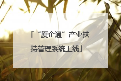 “厦企通”产业扶持管理系统上线