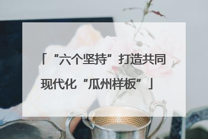 “六个坚持”打造共同现代化“瓜州样板”