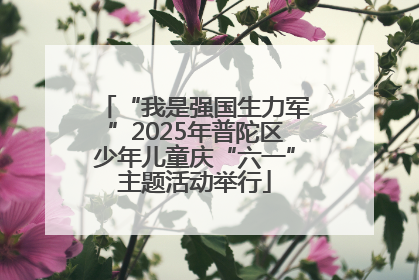 “我是强国生力军”2025年普陀区少年儿童庆“六一”主题活动举行