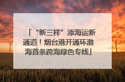 “新三样”添海运新通道！烟台港开通环渤海首条跨海绿色专线