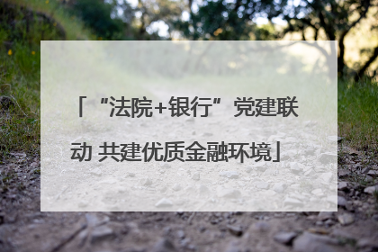 “法院+银行”党建联动 共建优质金融环境