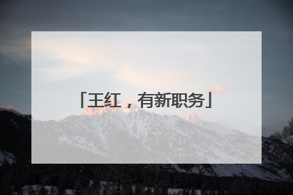 王红，有新职务