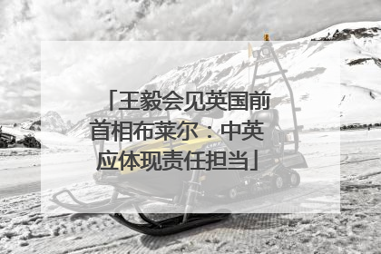 王毅会见英国前首相布莱尔：中英应体现责任担当