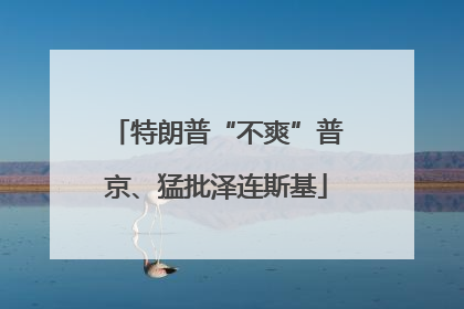 特朗普“不爽”普京、猛批泽连斯基