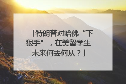 特朗普对哈佛“下狠手”，在美留学生未来何去何从？