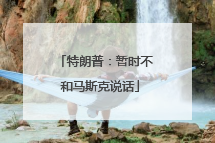 特朗普：暂时不和马斯克说话