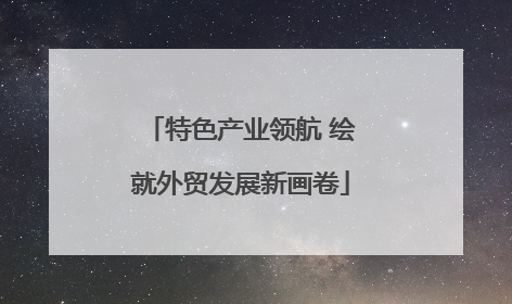 特色产业领航 绘就外贸发展新画卷