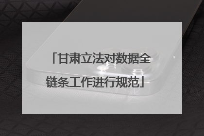 甘肃立法对数据全链条工作进行规范