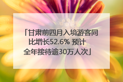 甘肃前四月入境游客同比增长52.6% 预计全年接待逾30万人次