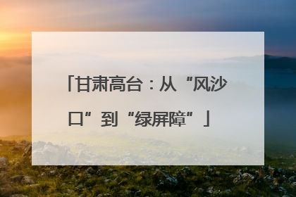 甘肃高台：从“风沙口”到“绿屏障”