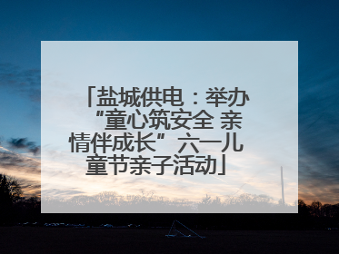 盐城供电：举办“童心筑安全 亲情伴成长”六一儿童节亲子活动