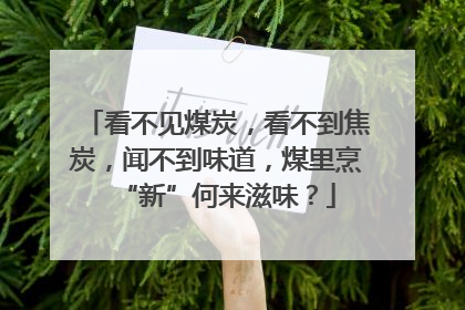 看不见煤炭，看不到焦炭，闻不到味道，煤里烹“新”何来滋味？
