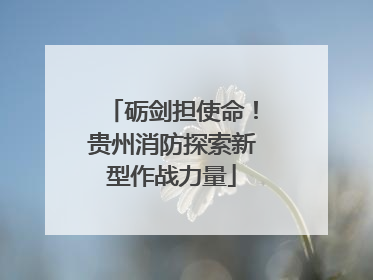 砺剑担使命！贵州消防探索新型作战力量