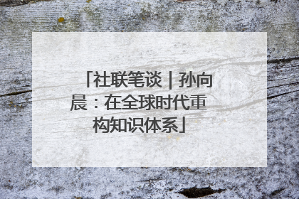 社联笔谈｜孙向晨：在全球时代重构知识体系