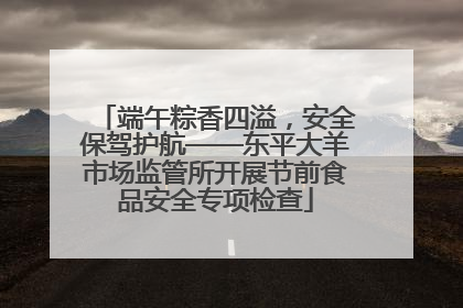 端午粽香四溢，安全保驾护航——东平大羊市场监管所开展节前食品安全专项检查