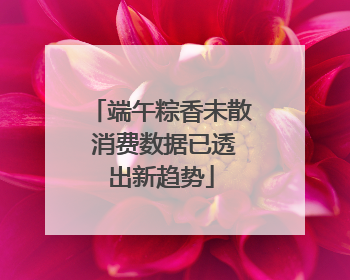 端午粽香未散 消费数据已透出新趋势