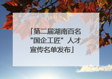 第二届湖南百名“国企工匠”人才宣传名单发布