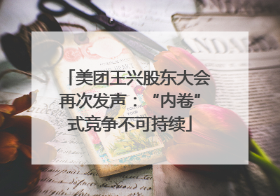 美团王兴股东大会再次发声：“内卷”式竞争不可持续