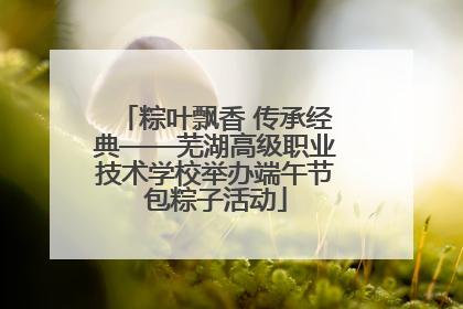 粽叶飘香 传承经典——芜湖高级职业技术学校举办端午节包粽子活动