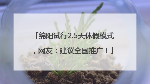 绵阳试行2.5天休假模式，网友：建议全国推广！