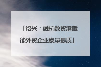 绍兴：融杭数贸港赋能外贸企业稳量提质