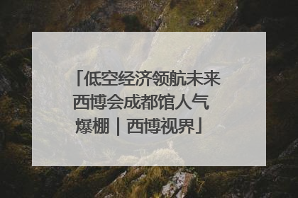 低空经济领航未来 西博会成都馆人气爆棚｜西博视界