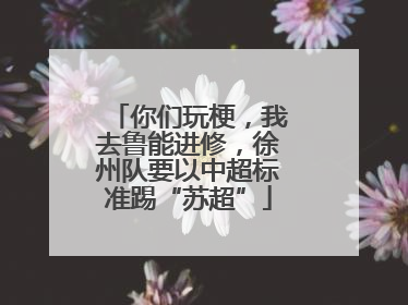 你们玩梗，我去鲁能进修，徐州队要以中超标准踢“苏超”