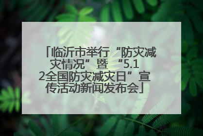 临沂市举行“防灾减灾情况”暨 “5.12全国防灾减灾日”宣传活动新闻发布会