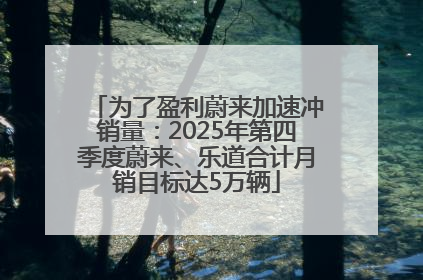 为了盈利蔚来加速冲销量：2025年第四季度蔚来、乐道合计月销目标达5万辆