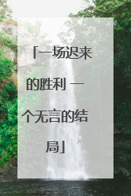 一场迟来的胜利 一个无言的结局