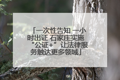 一次性告知 一小时出证 石家庄实施“公证+”让法律服务触达更多领域