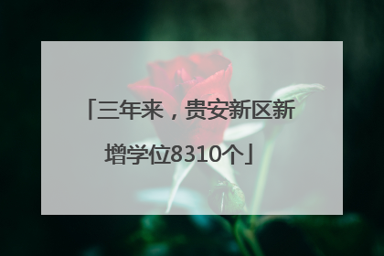 三年来，贵安新区新增学位8310个