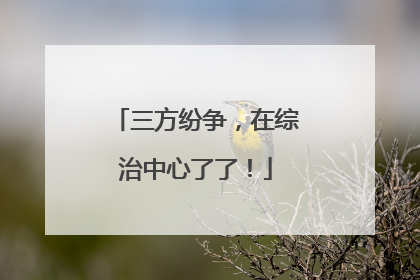 三方纷争，在综治中心了了！