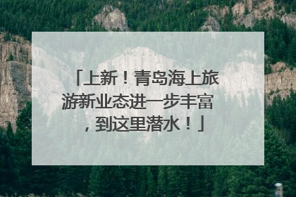 上新！青岛海上旅游新业态进一步丰富，到这里潜水！