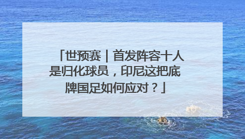 世预赛｜首发阵容十人是归化球员，印尼这把底牌国足如何应对？