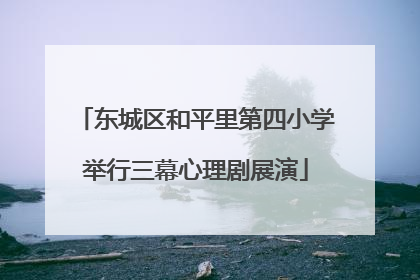 东城区和平里第四小学举行三幕心理剧展演