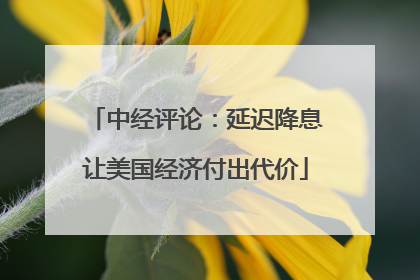 中经评论：延迟降息让美国经济付出代价