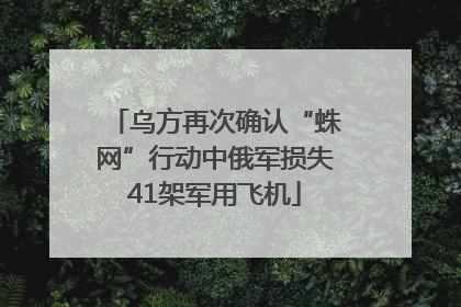 乌方再次确认“蛛网”行动中俄军损失41架军用飞机