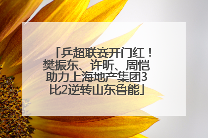 乒超联赛开门红！樊振东、许昕、周恺助力上海地产集团3比2逆转山东鲁能