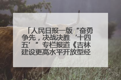 人民日报一版“奋勇争先，决战决胜‘十四五’”专栏报道《吉林建设更高水平开放型经济新体制》