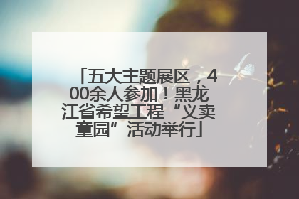 五大主题展区，400余人参加！黑龙江省希望工程“义卖童园”活动举行
