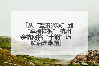 从“望景兴叹”到“幸福样板” 杭州余杭网格“十能”巧解治理难题