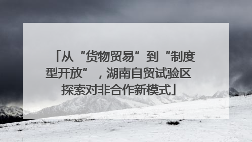 从“货物贸易”到“制度型开放”，湖南自贸试验区探索对非合作新模式