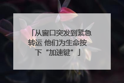 从窗口突发到紧急转运 他们为生命按下“加速键”