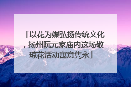 以花为媒弘扬传统文化，扬州阮元家庙内这场敬琼花活动寓意隽永